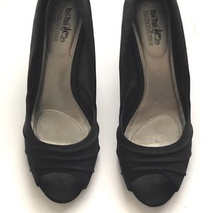 Classic Black Peep-Toe Pumps
